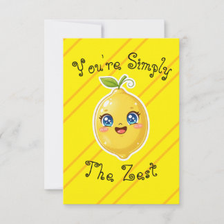 Tarjeta De Agradecimiento You're Simply The Zest Food Pun Thank You Card