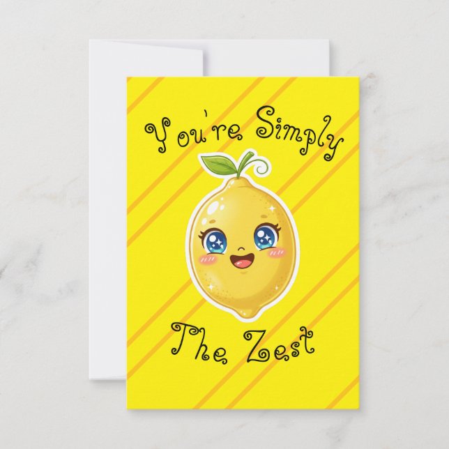Tarjeta De Agradecimiento You're Simply The Zest Food Pun Thank You Card (Anverso)