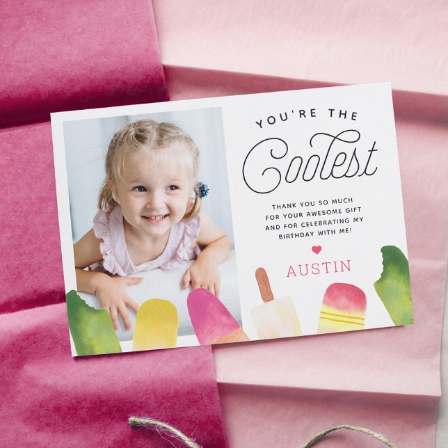 Tarjeta De Agradecimiento You're The Coolest | Tema de Paleta de Niños Foto (Subido por el creador)