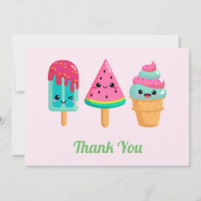 Tarjeta De Agradecimiento Yummy Ice Cream Triam Summer Vibe (Anverso)