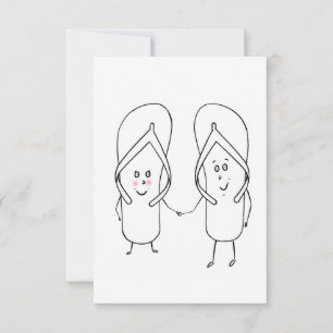 Tarjeta De Agradecimiento zapatillas playeras lindas, tema de pareja, sandal