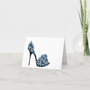 Tarjeta De Agradecimiento Zapato de flor azul