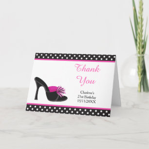 Tarjeta De Agradecimiento Zapatos de tacón negro Fiesta de cumpleaños