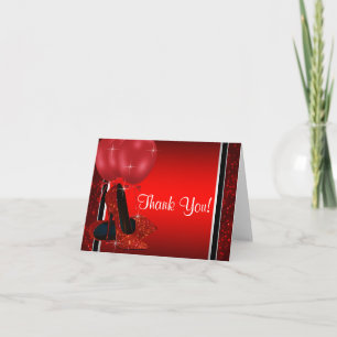 Tarjeta De Agradecimiento Zapatos Rojos de Tacón Alto Gracias