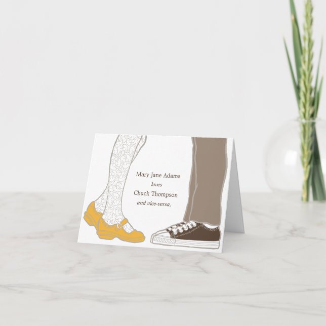 Tarjeta De Agradecimiento Zapatos y zapatillas de mujer Boda ilustrado (Anverso)