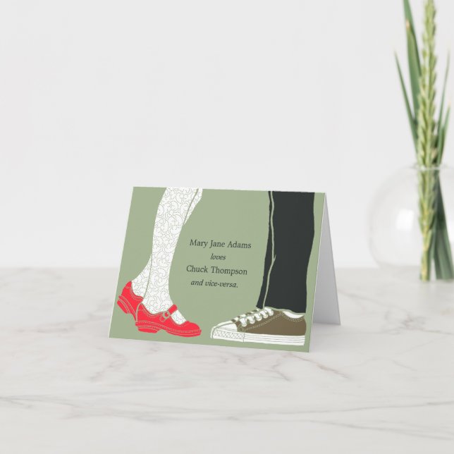 Tarjeta De Agradecimiento Zapatos y zapatillas de mujer Boda ilustrado (Camo (Anverso)