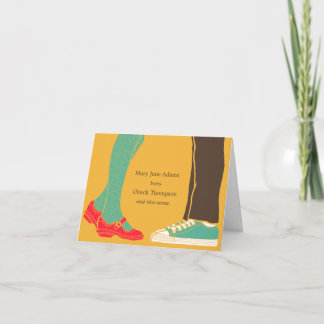 Tarjeta De Agradecimiento Zapatos y zapatillas de niña ilustrados boda amari