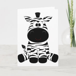 Tarjeta De Agradecimiento Zebra Cute Animal Strips Jungle Safari Whimsical