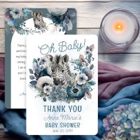 Zebra Oh Baby Azul Floral Baby Shower