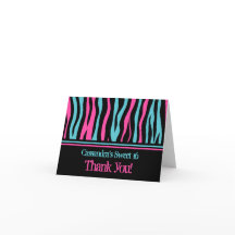 Zebra thank you | Sweet 16 birthday