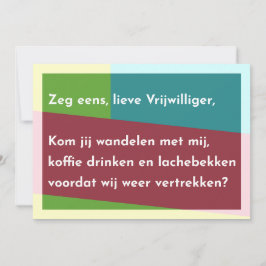 Tarjeta De Agradecimiento Zeg eens, lieve Vrijwilliger