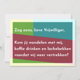 Tarjeta De Agradecimiento Zeg eens, lieve Vrijwilliger