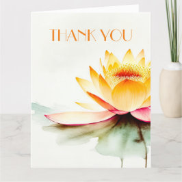 TARJETA DE AGRADECIMIENTO ZEN LOTUS WATERCOLOR