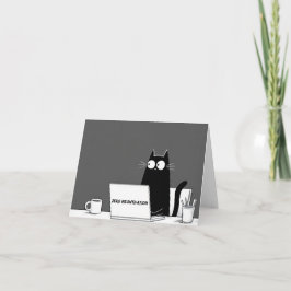 Tarjeta De Agradecimiento Zero Meowtivation Cat – Funny Lazy Work Cartoon