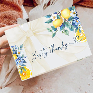Tarjeta De Agradecimiento Zesty Gracias Limón Citrus Sweetie Baby Shower