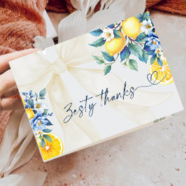 Tarjeta De Agradecimiento Zesty Thanks Lemon Citrus Sweetie Baby Shower 