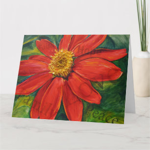 Tarjeta De Agradecimiento Zinnia de Navidad en Blanco de Paz