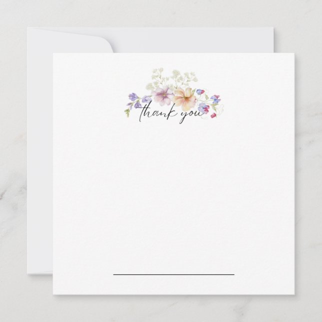 Tarjeta De Agradecimiento Zinnia Floral Gracias Notecard (Anverso)
