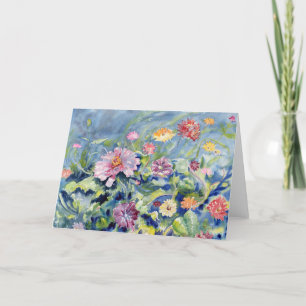 Tarjeta De Agradecimiento "Zinnia Riot" Blank Notecard