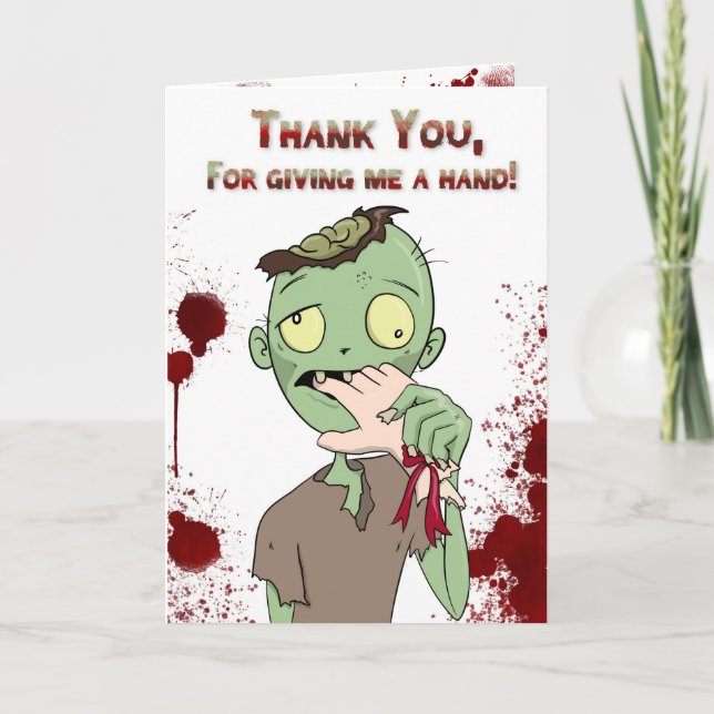 Tarjeta De Agradecimiento Zombie Gracias (Anverso)
