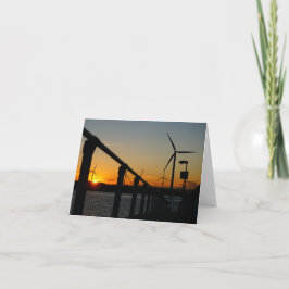 Tarjeta De Agradecimiento Zonsondergang met windmolen, Rustgevend relaxt.