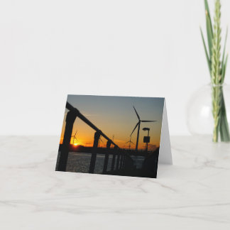 Tarjeta De Agradecimiento Zonsondergang met windmolen, Rustgevend relaxt.