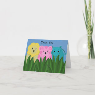 Tarjeta De Agradecimiento Zoológico de Dibujos Animados Gracias Animal