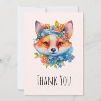 Zorro Naranja Adorable con Corona Floral