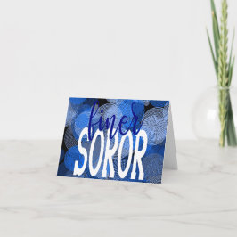 Tarjeta De Agradecimiento ZphiB Soror de refinador azul y blanco inspirado e
