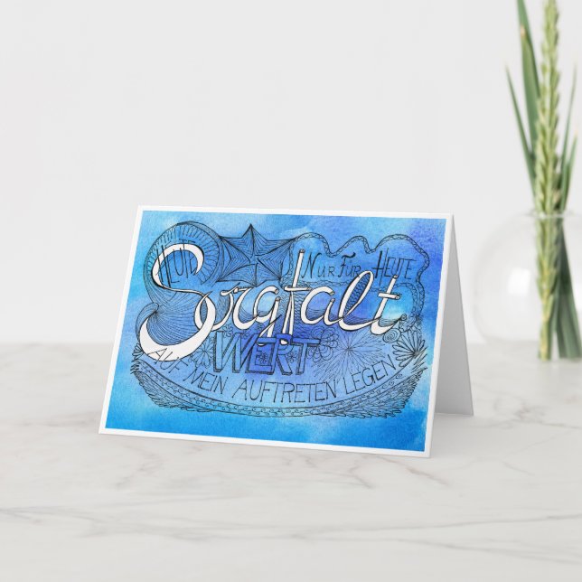 Tarjeta De Agradecimiento Zweite Regel der Gelassenheit – SORGFALT Faltkarte (Anverso)