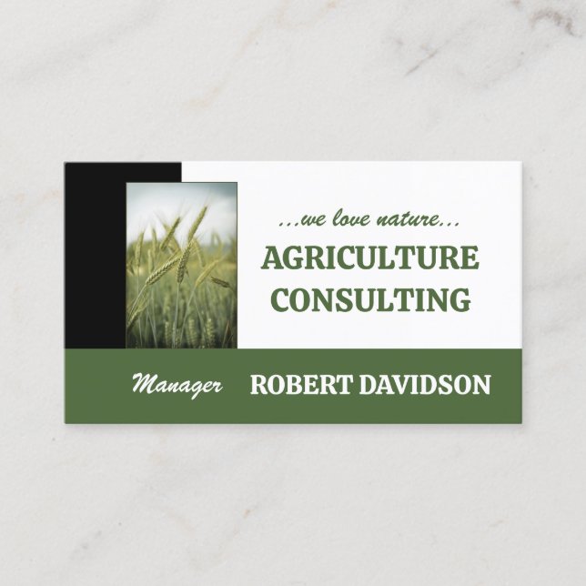 Tarjeta de agricultura ecológica de centeno de con (Anverso)