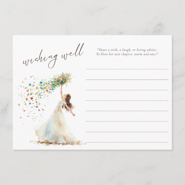 Tarjeta de Agua Floral Bridal Shower Well Wiers (Anverso)