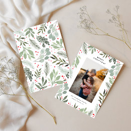 Tarjeta de agua verde para la familia navidad de M