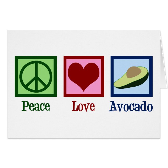 Tarjeta de aguacate de amor por la paz (Anverso (Horizontal))