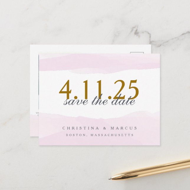 Tarjeta de ahorro de acuarela, rosa (Anverso/Reverso In Situ)