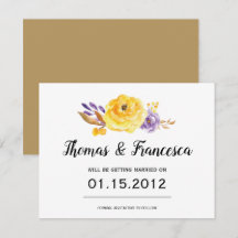 Tarjeta de Ahorro de Boda Floral Acuarela