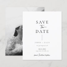TARJETA DE AHORRO DE BODAS FOTO MODERNA Simple
