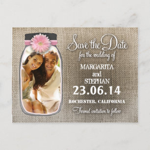 Tarjeta de Ahorro de Fecha con Tu Foto en Frasco d