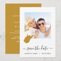 Tarjeta de Ahorro de Fecha de Boda con Foto de Map
