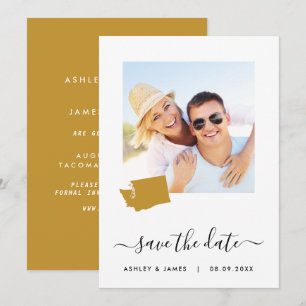 Tarjeta de Ahorro de Fecha de Boda con Foto del Ma
