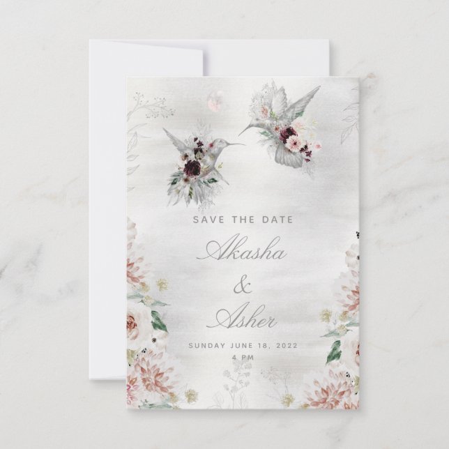 Tarjeta de Ahorro de Fecha de Boda de Amor Etéreo (Anverso)