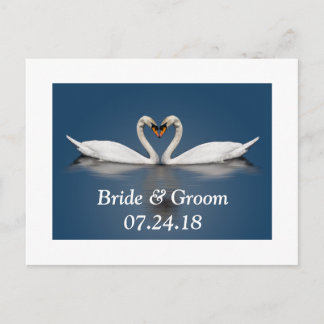 Tarjeta de Ahorro de Fecha de Boda de Cisnes Bonit