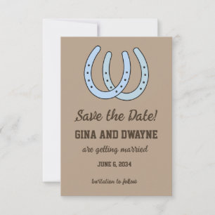 Tarjeta de Ahorro de Fecha de Boda de Herradura Oc