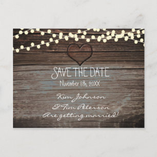 Tarjeta de Ahorro de Fecha de Boda de Madera de Co