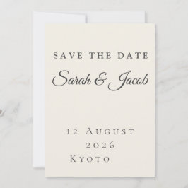 Tarjeta de Ahorro de Fecha de Boda Minimalista