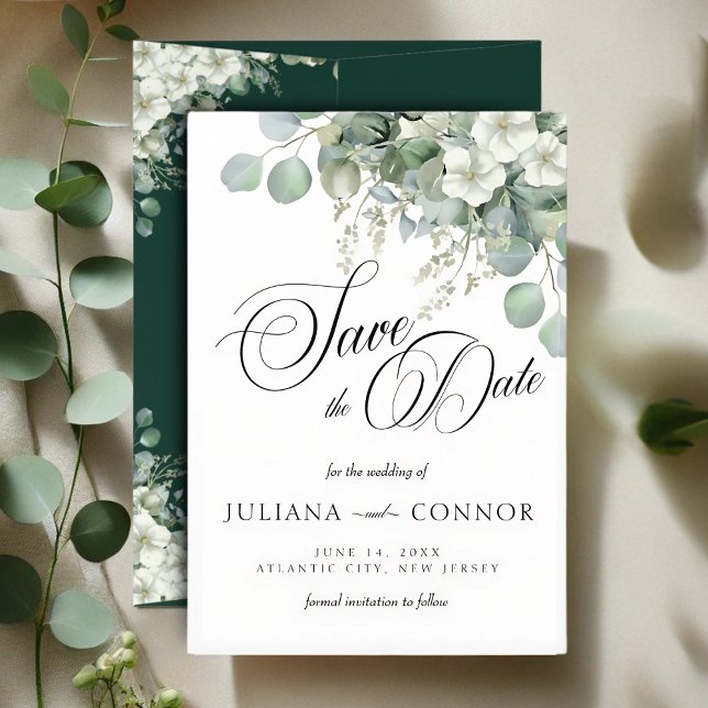 Tarjeta de Ahorro de Fecha de Bodas con Verde Esme (Subido por el creador)
