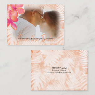 Tarjeta de ahorro de Plumeria Tropical Rosa Coral
