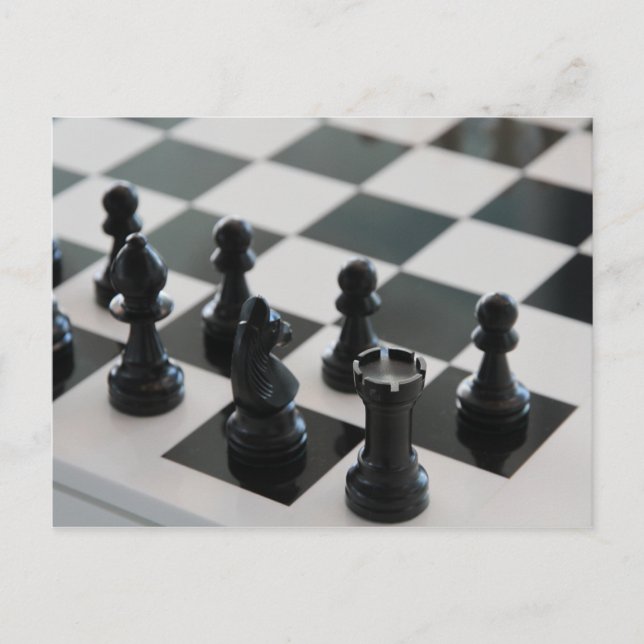 Tarjeta de ajedrez y postal de piezas (Anverso)