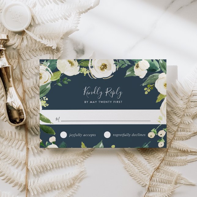 Tarjeta de Alabaster Floral RSVP (Subido por el creador)