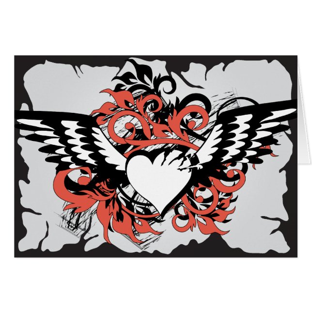 tarjeta de alas y corazón (Anverso (Horizontal))